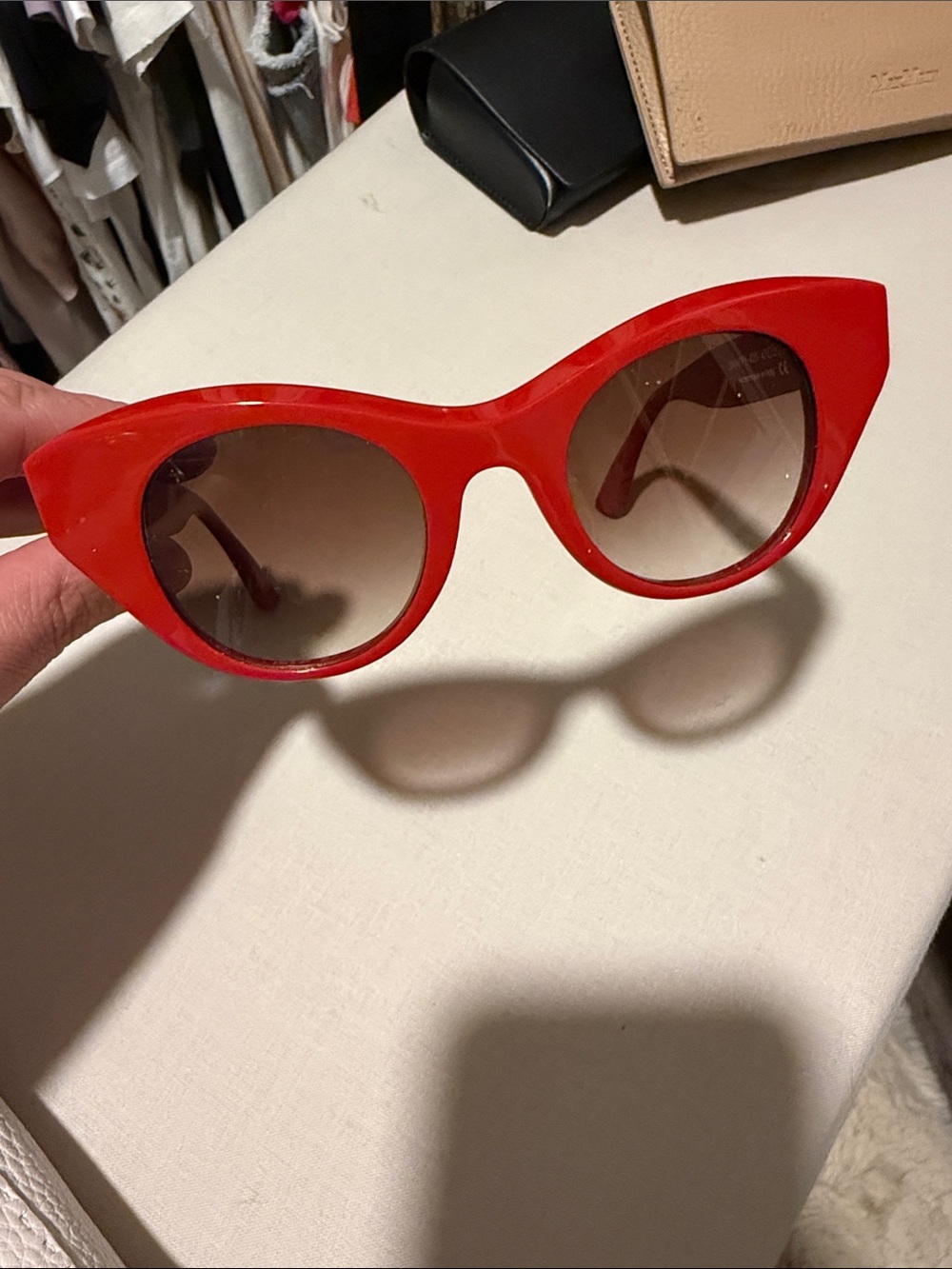 THIERRY LASRY Red Cat-Eye Sunglasses with Gradient Lenses